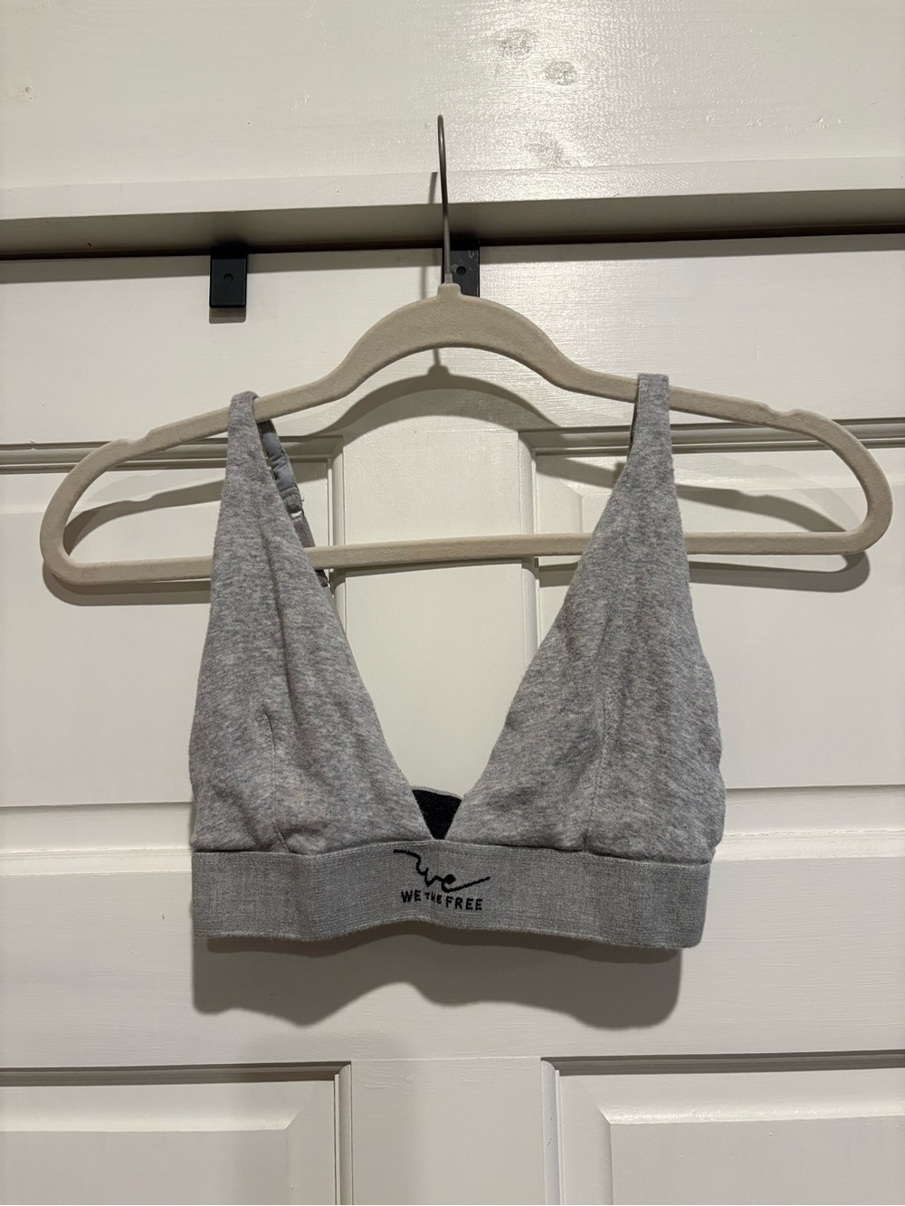 We The Free Free People Grey Triangle V Neck Bralette
